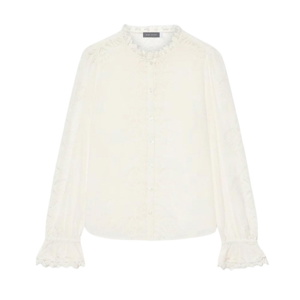 Mint Velvet White Cotton Embroidered Blouse